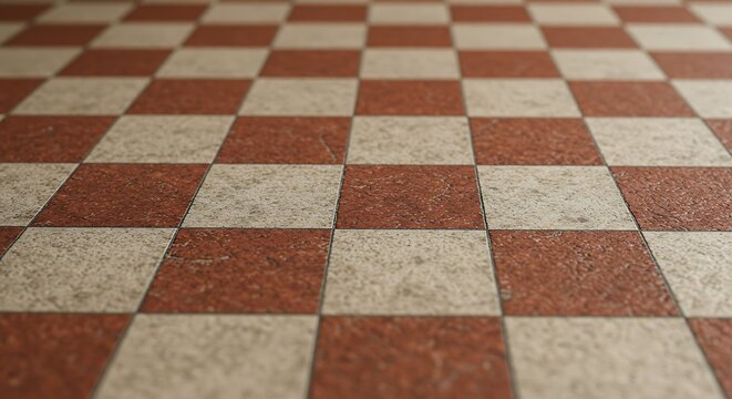 Red and beige checkered floor surface abstract texture background