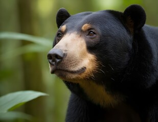 closeup of a sun bear