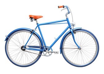 Obraz premium blue bicycle on white background