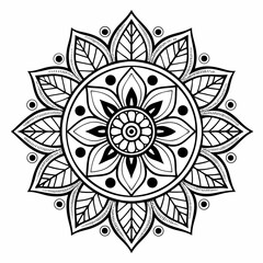 Black mandala for coloring book
