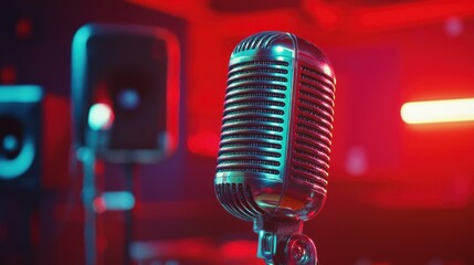 Vintage microphone studio lighting