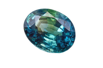 Oval, vibrant gemstone, multi-toned blue-green hues