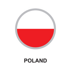 poland national flag circular vector design