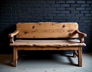 Rustic Wooden Bench with Weathered Finish