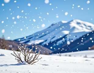 Serene Snowcovered Winter Landscape Watercolor Style