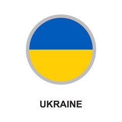 ukraine national flag circular vector design