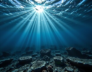 Serene Underwater View Toward Sunlit Ocean