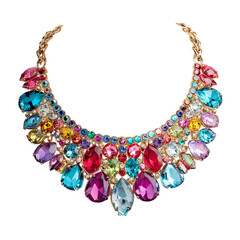 Colorful gemstone choker necklace (1)
