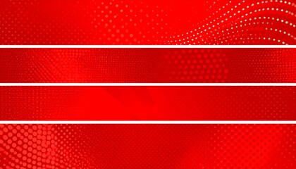 Abstract red banners with halftone patterns