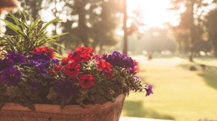 dew. Flower arrangement in a morning garden with natural light and dew. gardening catalogs, home-decor guides, designed for gardening and botanical catalogs, enhances decor appeal.