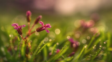 dew. Flower arrangement in a morning garden with natural light and dew. gardening catalogs, home-decor guides, designed for gardening and botanical catalogs, enhances decor appeal.