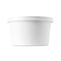 Blank white paper takeaway food containers for product mockups with an eco-friendly design