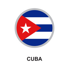 cuba national flag circular vector design