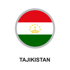Obraz premium tajikistan national flag circular vector design