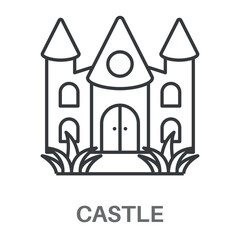Fototapeta premium Castle Outline Concept Simple Style Design Vector