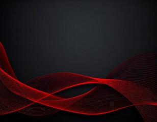 Abstract red waves on dark background