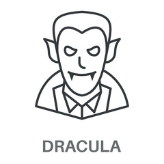 Dracula Outline Concept Simple Style Design Vector