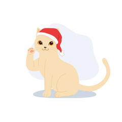 kitten in santa hat holiday animal design perfect for seasonal cards posters and digital graphics