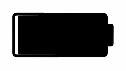 Sleek black battery icon symbolizing power and energy for modern technology and device concepts