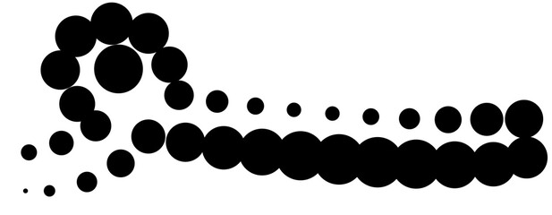 Line dotted halftone shape, waves, swirl, curve