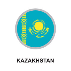 kazakhstan national flag circular vector design