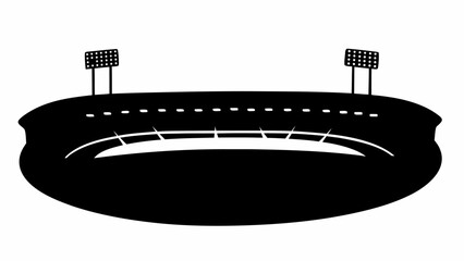 Dynamic stadium silhouette, perfect for sports branding, event promotion, and fan engagement campaigns, capture the excitement of game day, bold design element