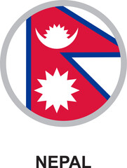 Obraz premium nepal national flag circular vector design