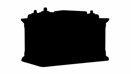 Reliable auto battery silhouette for vehicle maintenance and power solutions, essential for car part visuals and automotive industry content