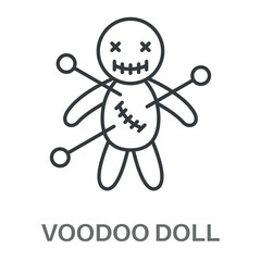 Voodoo Doll Outline Concept Simple Style Design Vector