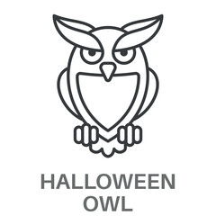 Halloween Owl Outline Concept Simple Style Design Vector
