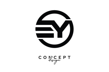 EY Creative Circle Monogram Logo Design – Modern Branding Concept