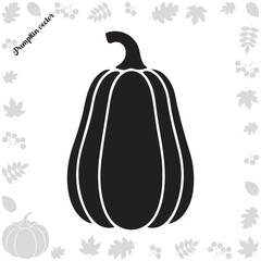 vector illustration of a pumpkin on a black