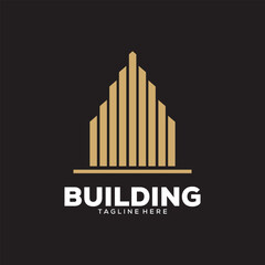 Professional  elegant and modern real estate building logo for construction company.Logo design template.
