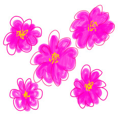 Bright Pink Flower Illustration vector