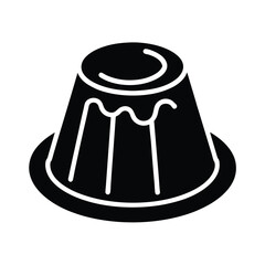 Panna Cotta Icon Vector Illustration