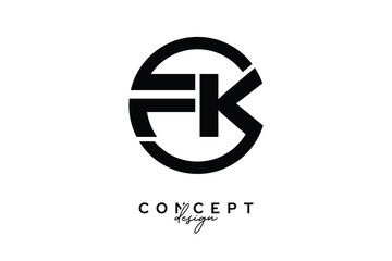 Obraz premium FK Creative Circle Monogram Logo Design – Modern Branding Concept