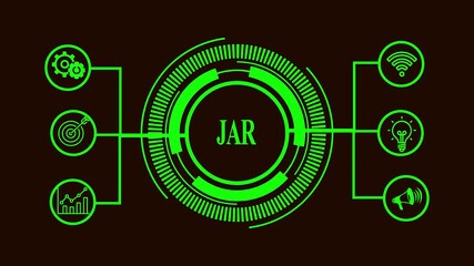 Digital video file name displayed on a dark background with film strip elements