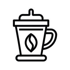 Coffee Art Line Outline Icon Vector Illustration