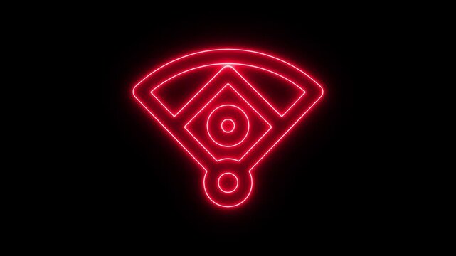Baseball diamond neon line diagram. Animation of digital baseball field with glowing elements and data visualization Baseball diamond graphic Clipart image isolated on black background 4k. modern  - Powered by Adobe