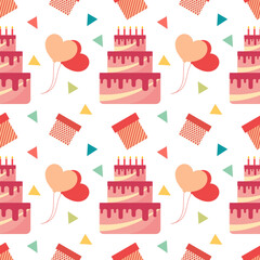 seamless pattern with birthday theme