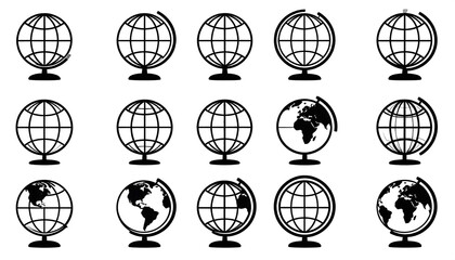 Black and white globes on a pedestal