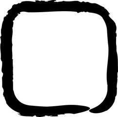 Squares drawn frames with brush and ink