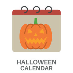 Halloween Calendar Simple Style Flat Design Vector