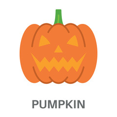 Pumpkin Simple Style Flat Design Vector