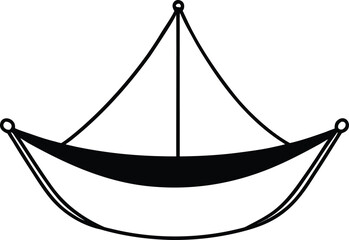 digital floating hammock meditation illustration on transparent background