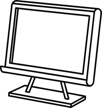 digital whiteboard screen illustration on transparent background