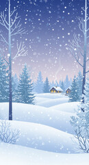 winter landscape with snow