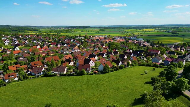 4K Aerial Drone Video of the Village of Colmberg, Germany in Bavaria