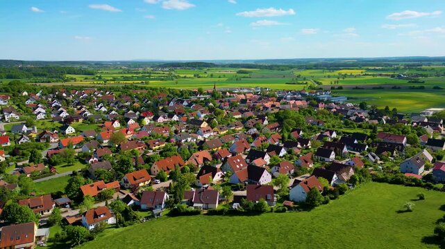 4K Aerial Drone Video of the Picturesque Village of Colmberg, Germany in Bavaria