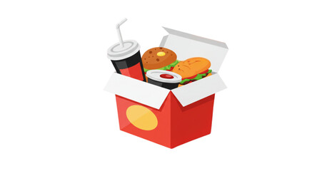 Various foods in boxes for delivery 